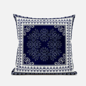 18" X 18" Muted Cream Zippered Geometric Indoor Outdoor Throw Pillow