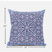 18” Lilac Blue Geostar Zippered Suede Throw Pillow