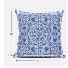 16” Cyan Blue Geostar Zippered Suede Throw Pillow