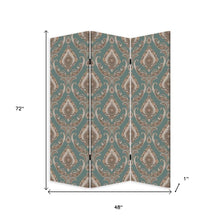 Vintage Green Baroque Three Panel Room Divider Screen