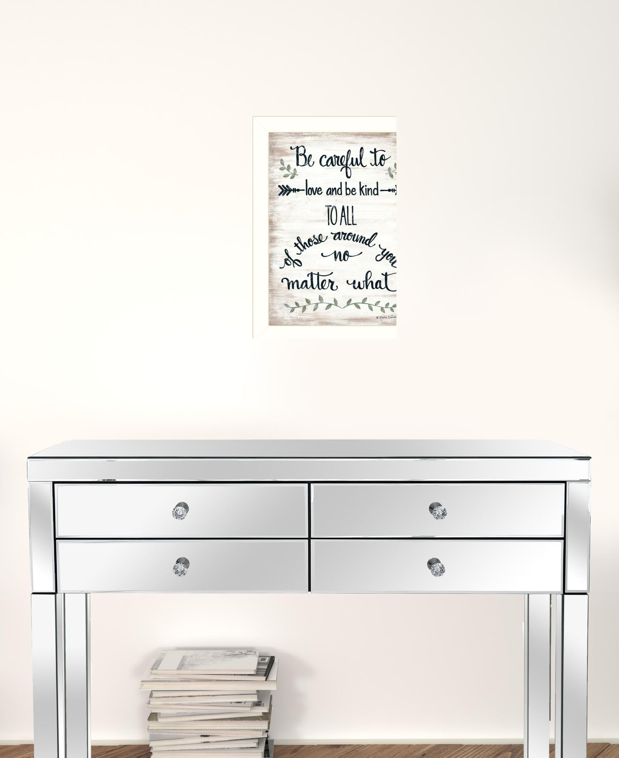 Be Careful 1 White Framed Print Wall Art