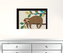 Hanging Sloth II 1 Black Framed Print Wall Art