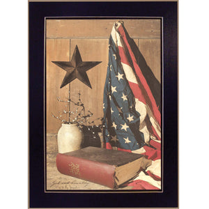God And Country Black Framed Print Wall Art