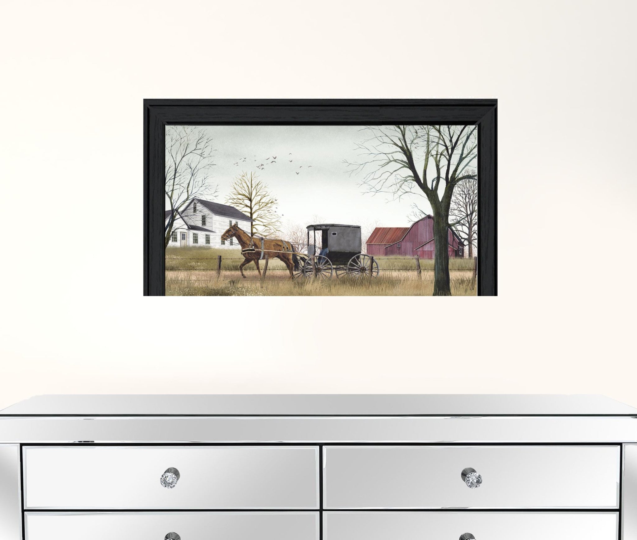 Going To Market Black Framed Print Wall Art