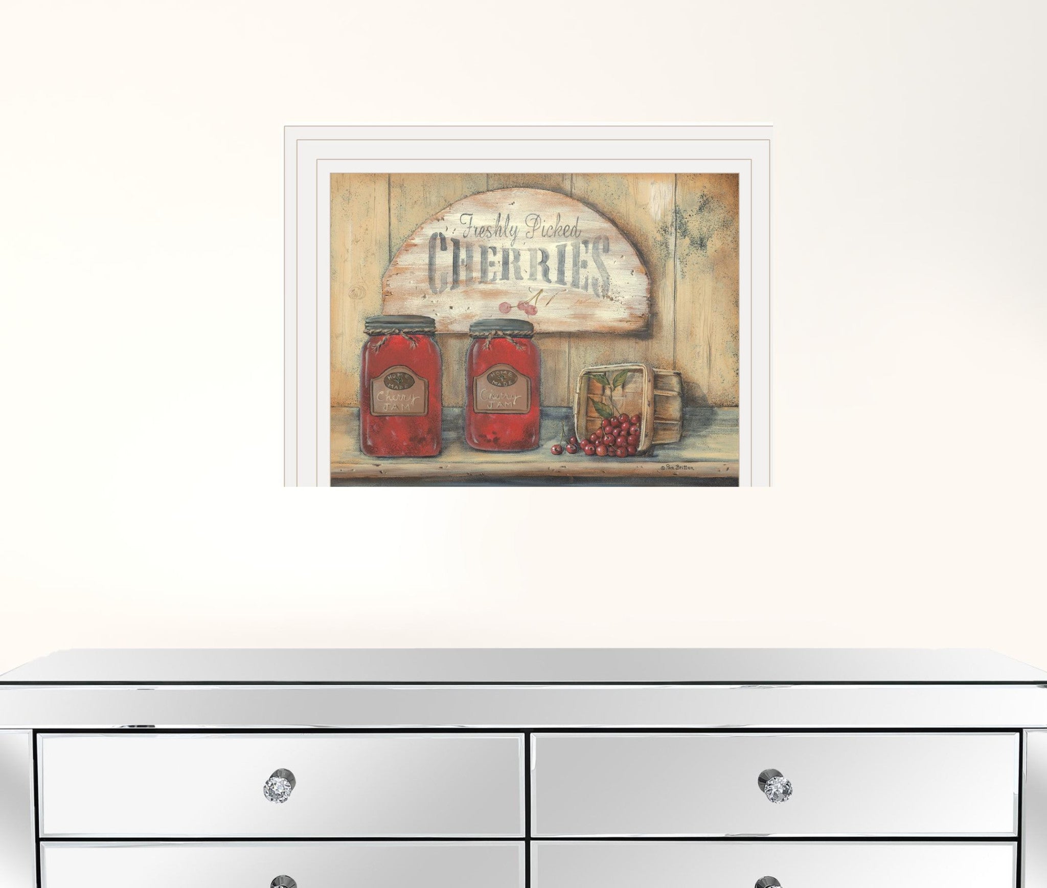 CHERRY JAM 3 White Framed Print Wall Art