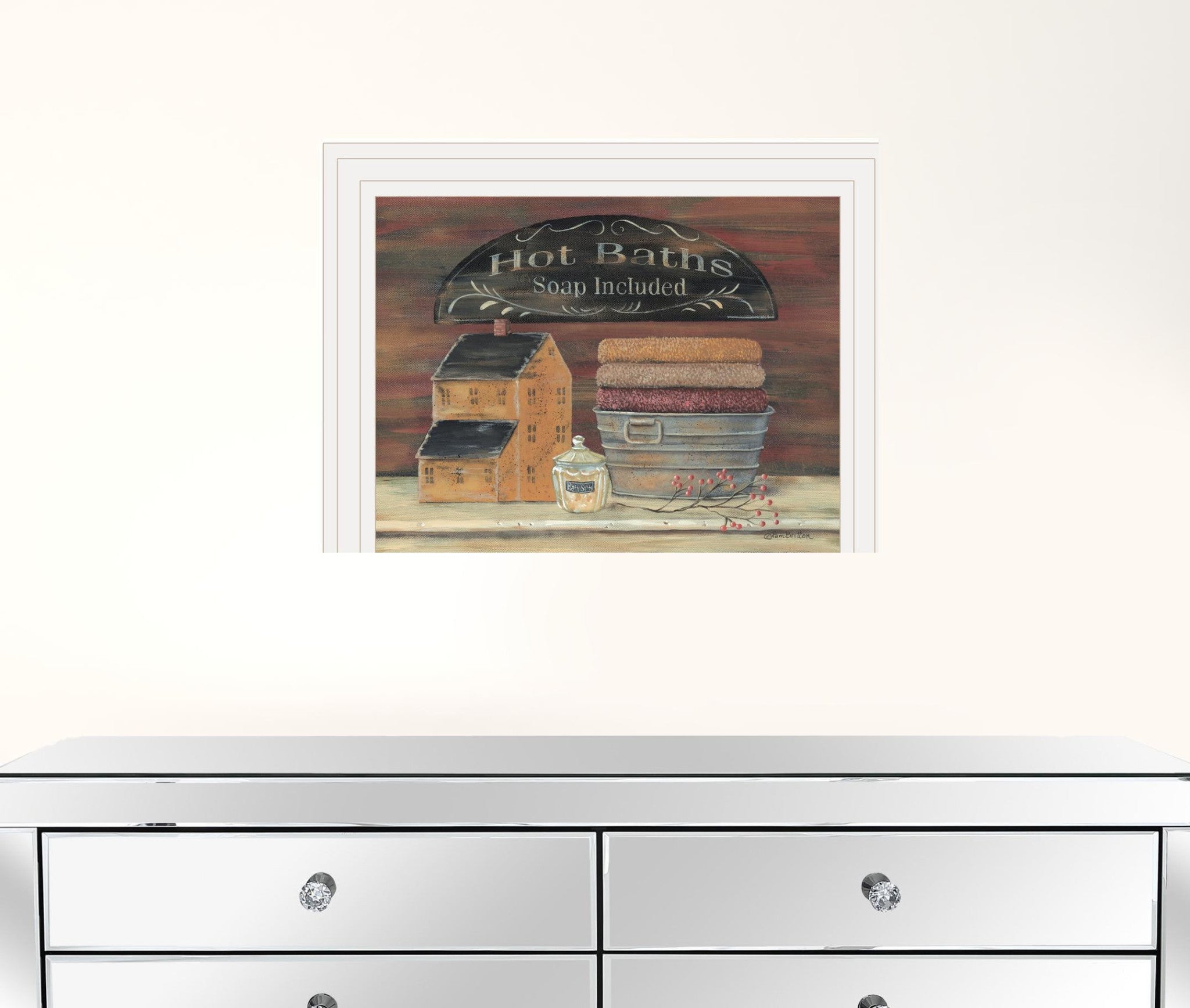 HOT BATH 8 White Framed Print Wall Art