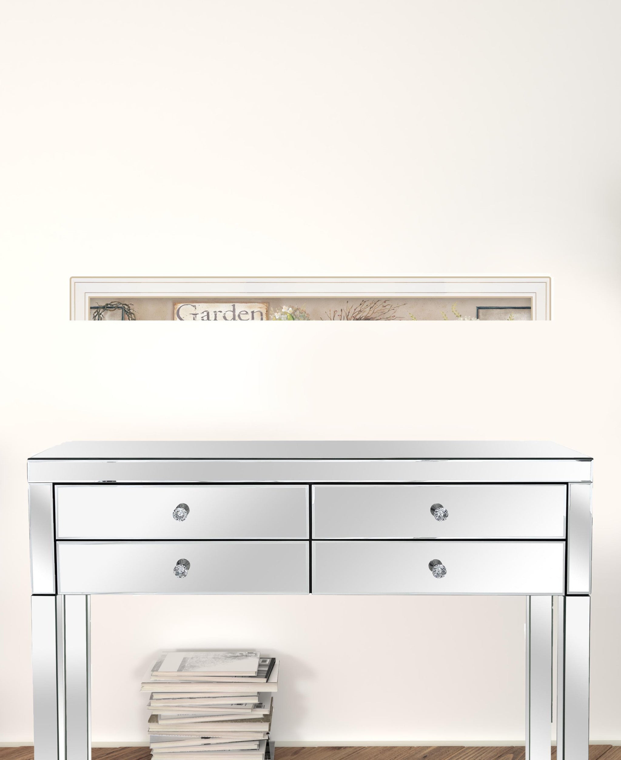 Garden Bath 1 White Framed Print Wall Art