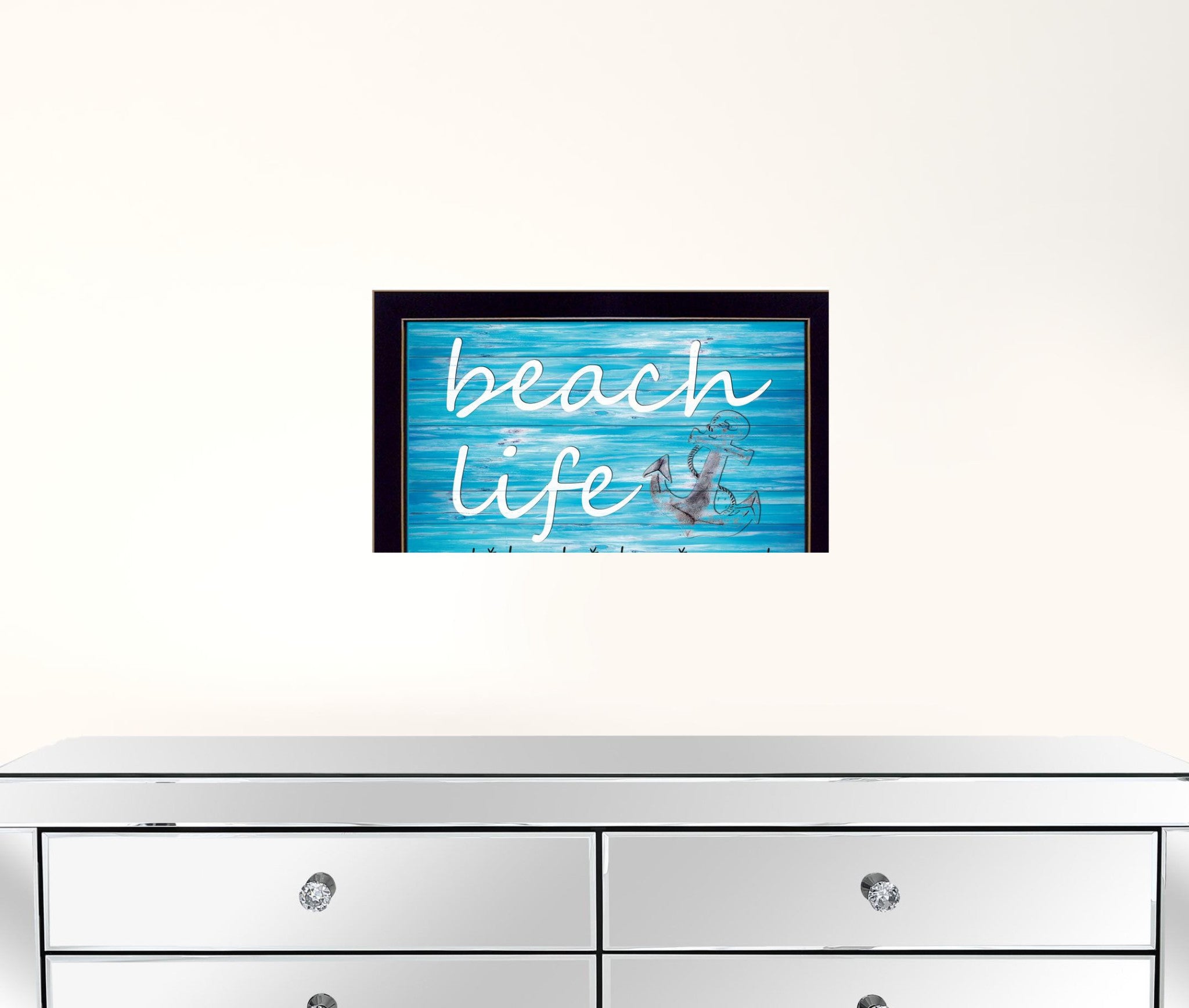 Beach Life 1 Black Framed Print Wall Art