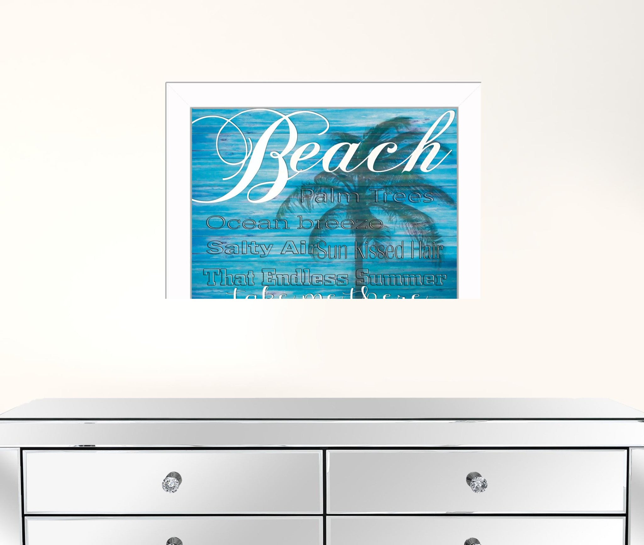 Beach Take Me There 2 White Framed Print Wall Art