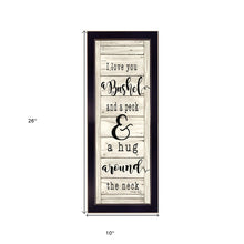 Hug Around The Neck Black Framed Print Wall Art