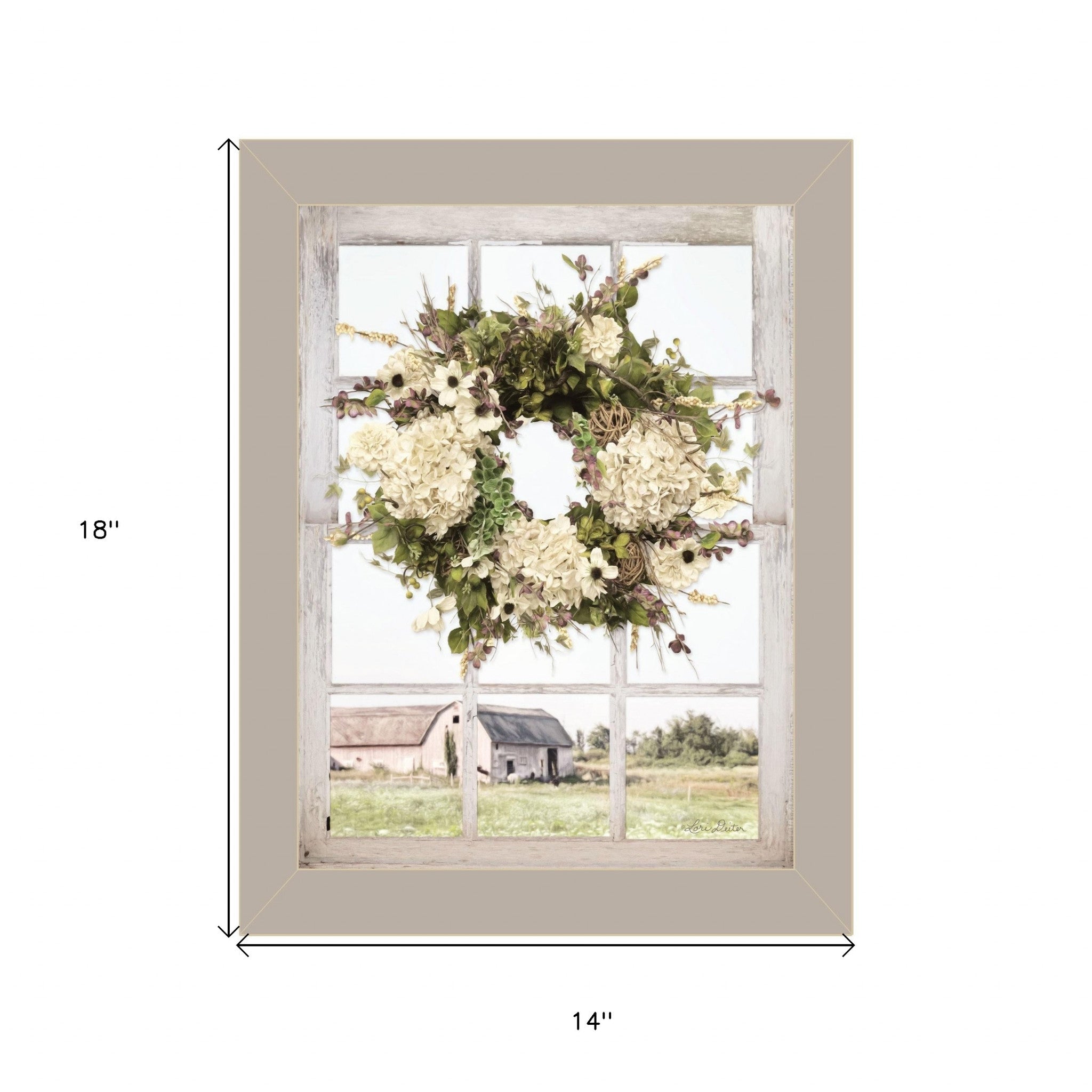 Pleasant View 1 Gray Framed Print Wall Art