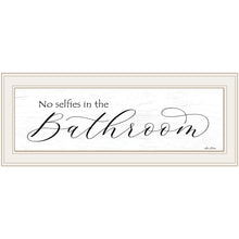 No Selfies In The Bathroom 1 White Framed Print Wall Art