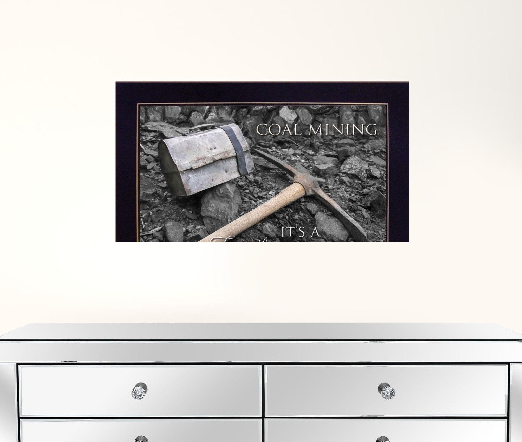 Coal Mining 1 Black Framed Print Wall Art