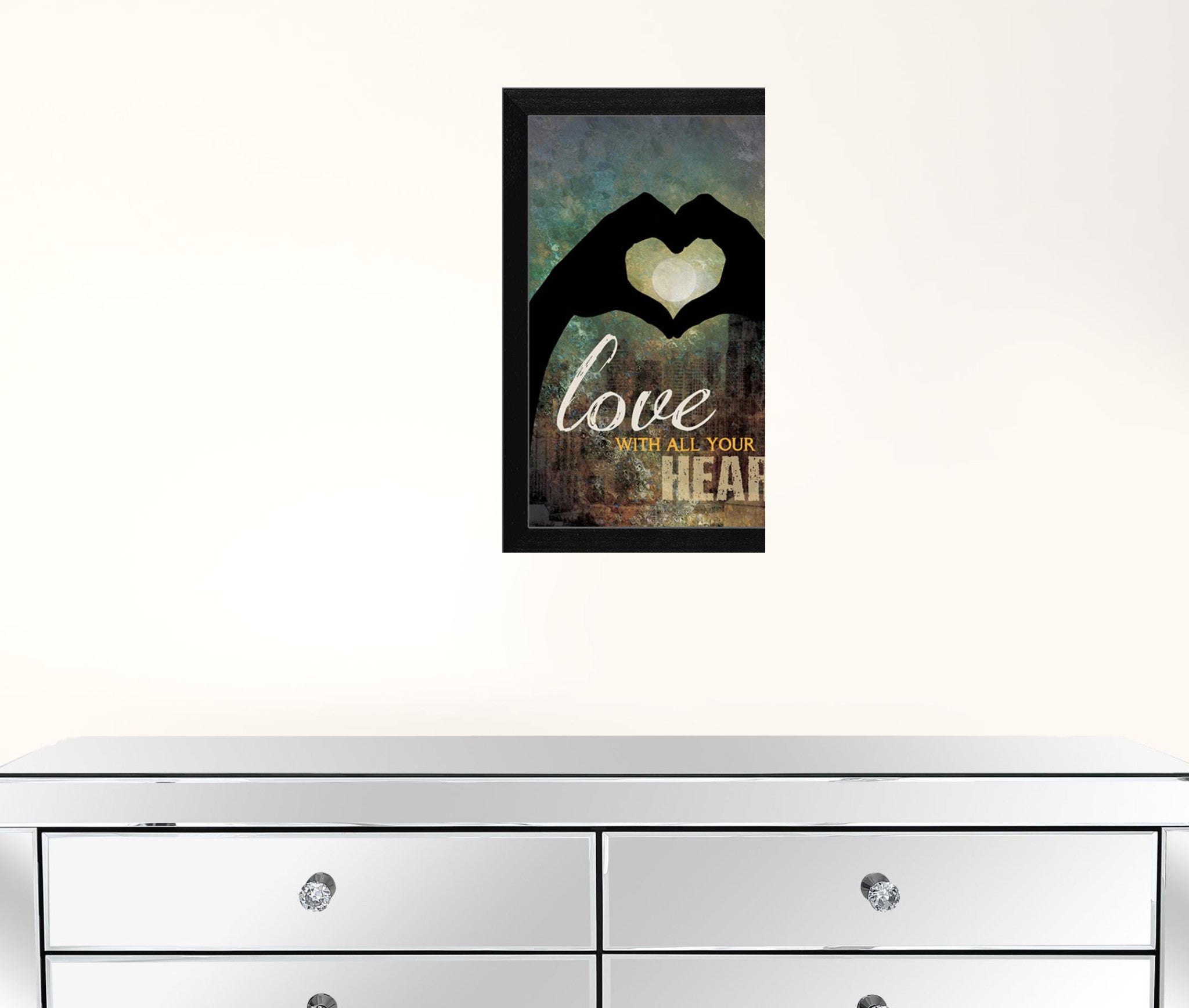 Love With All Your Heart 1 Black Framed Print Wall Art