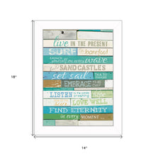 Live In The Present 5 White Framed Print Wall Art