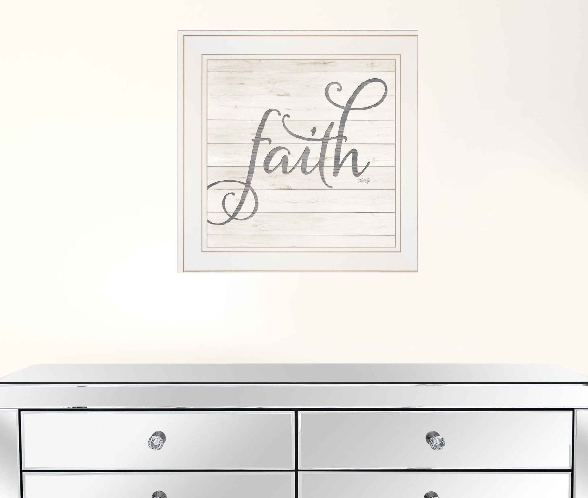 Simple Words - Faith 1 White Framed Print Wall Art