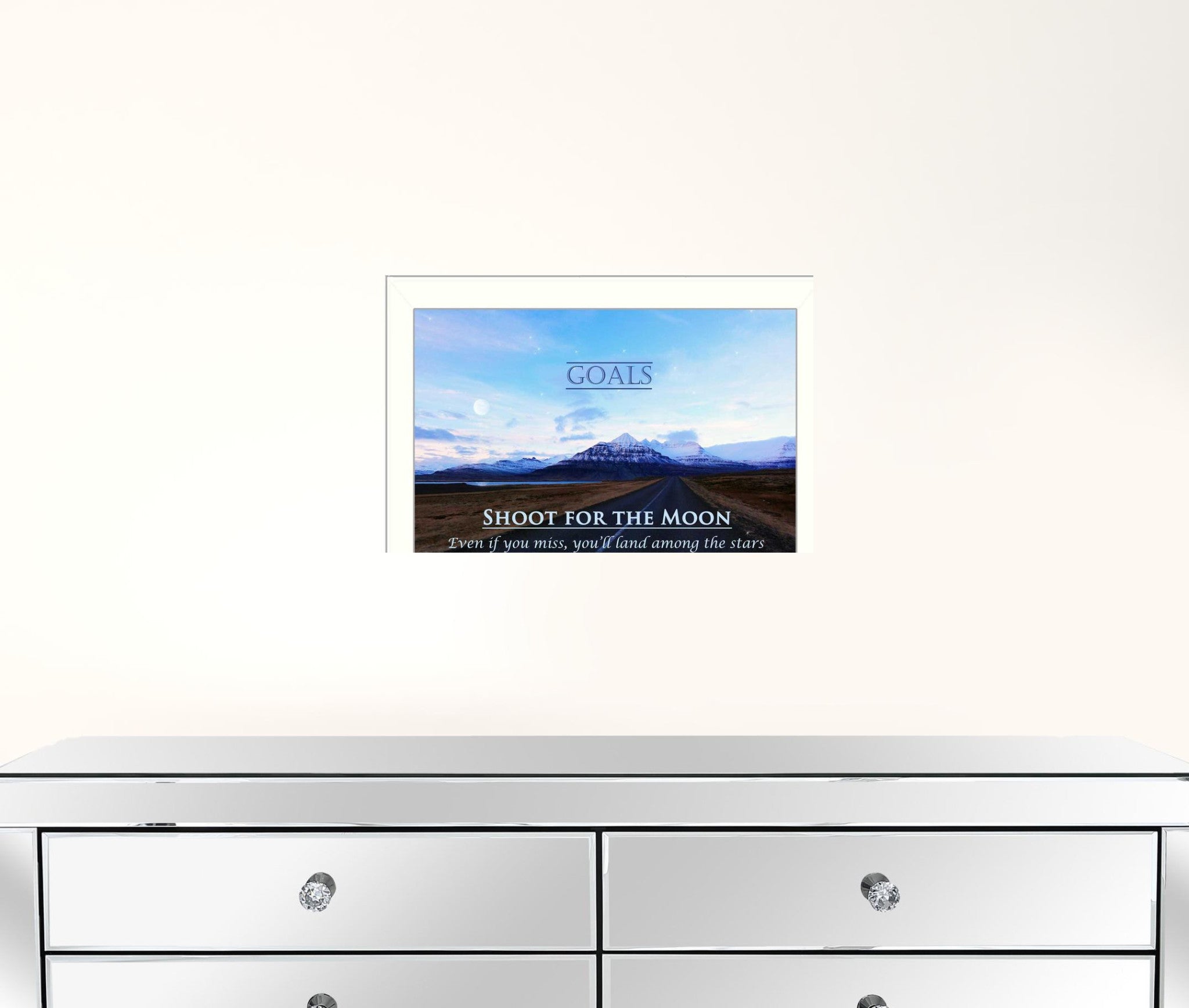 Goals 2 White Framed Print Wall Art