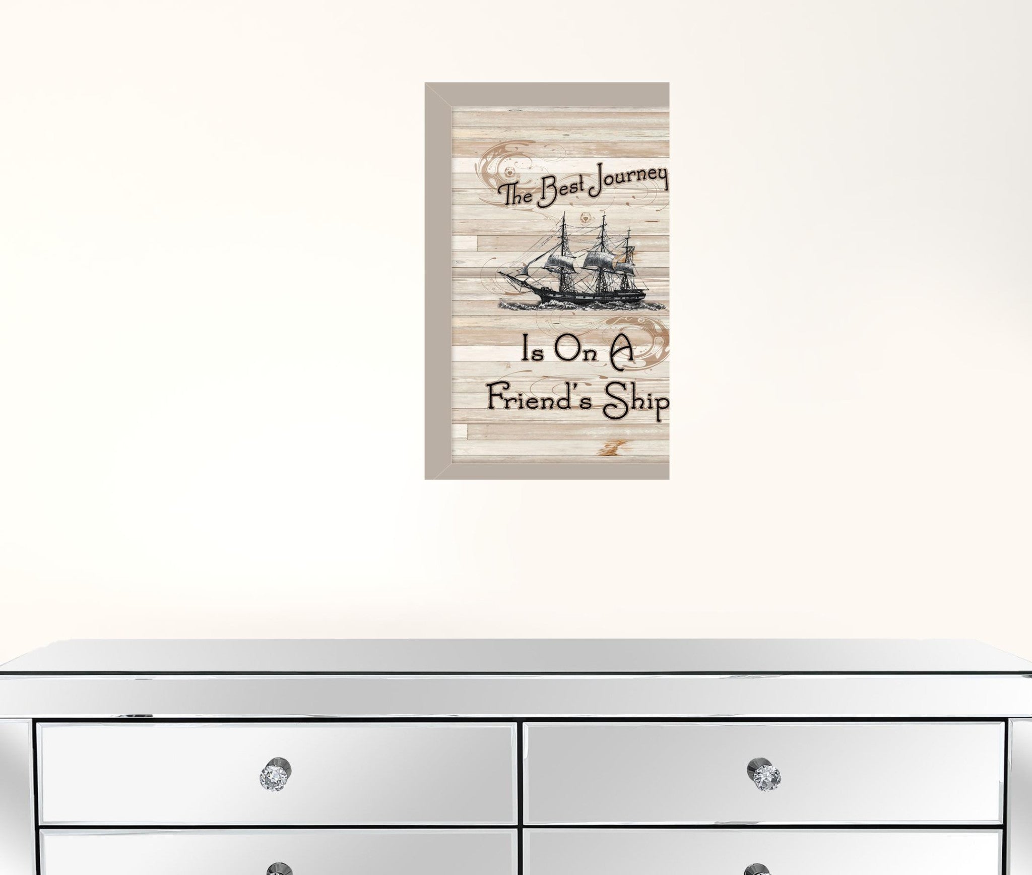 Friendship Journey Gray Framed Print Wall Art