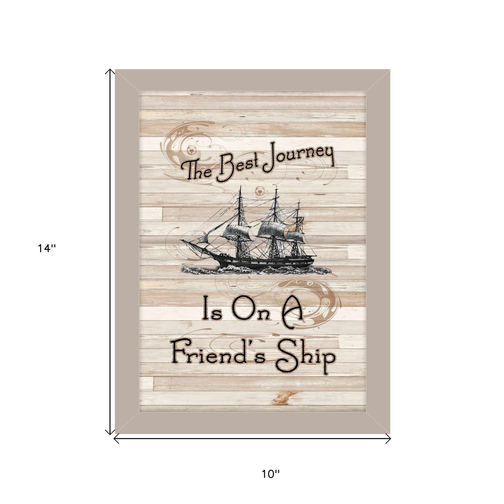 Friendship Journey Gray Framed Print Wall Art