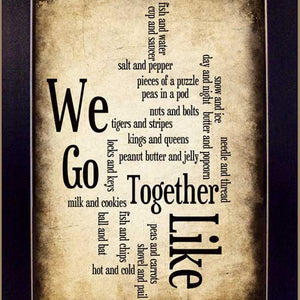 We Go Together I Black Framed Print Wall Art