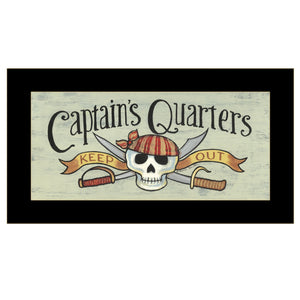 Captains Quarters Pirates Black Framed Print Wall Art