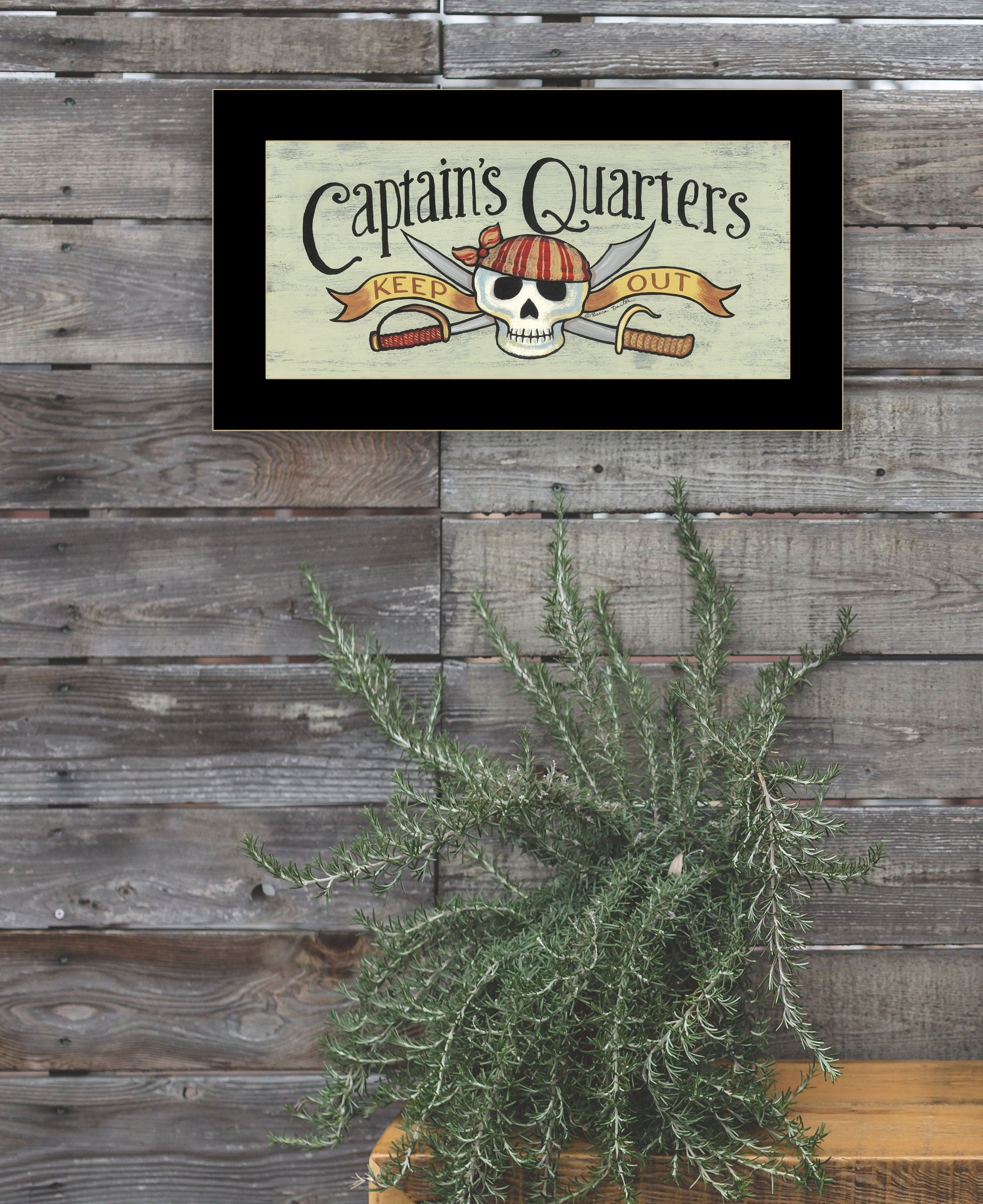 Captains Quarters Pirates Black Framed Print Wall Art