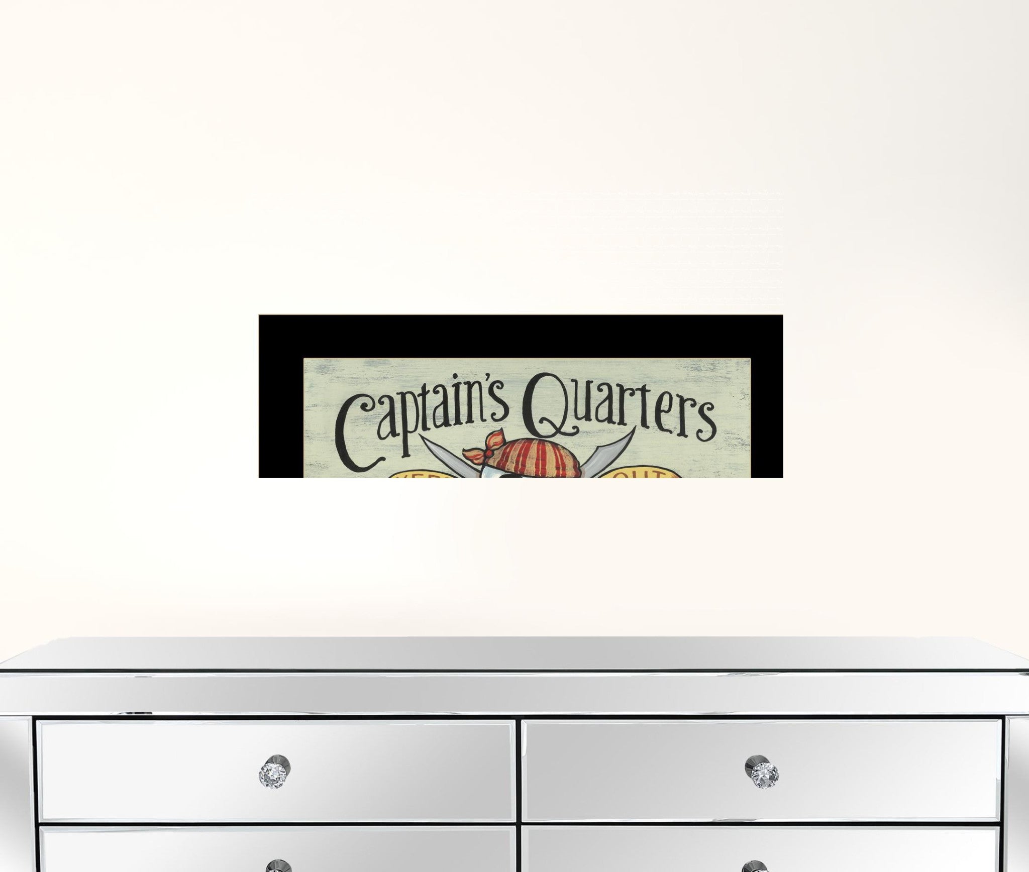 Captains Quarters Pirates Black Framed Print Wall Art