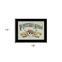 No Mermaids Allowed Pirates Black Framed Print Wall Art