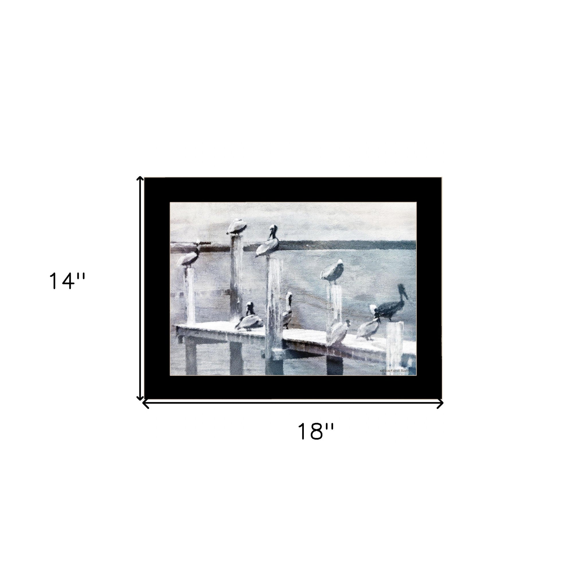 Birds On A Pier 1 Black Framed Print Wall Art