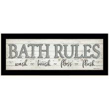 Bath Rules 3 Black Framed Print Wall Art