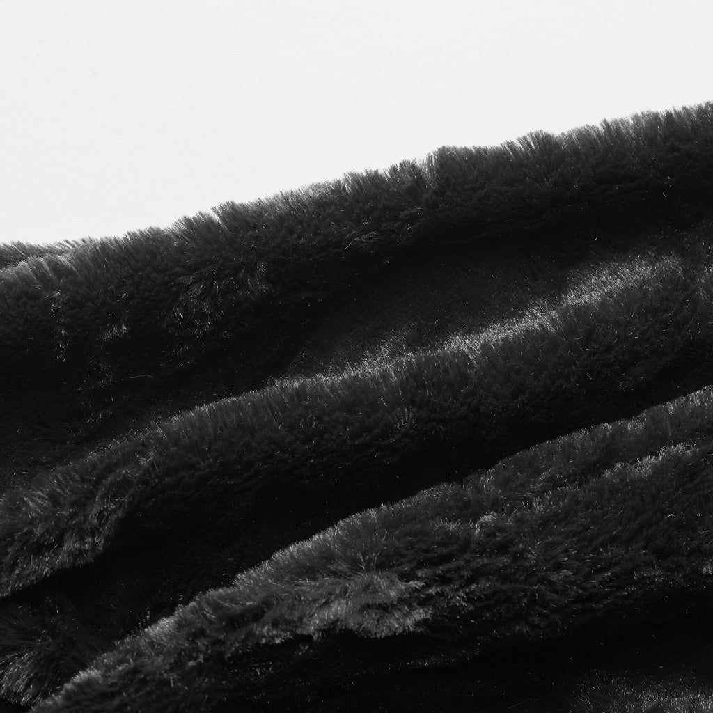 Sofá de piel sintética negra de 78 x 58 pulgadas, puf tipo saco, tumbona