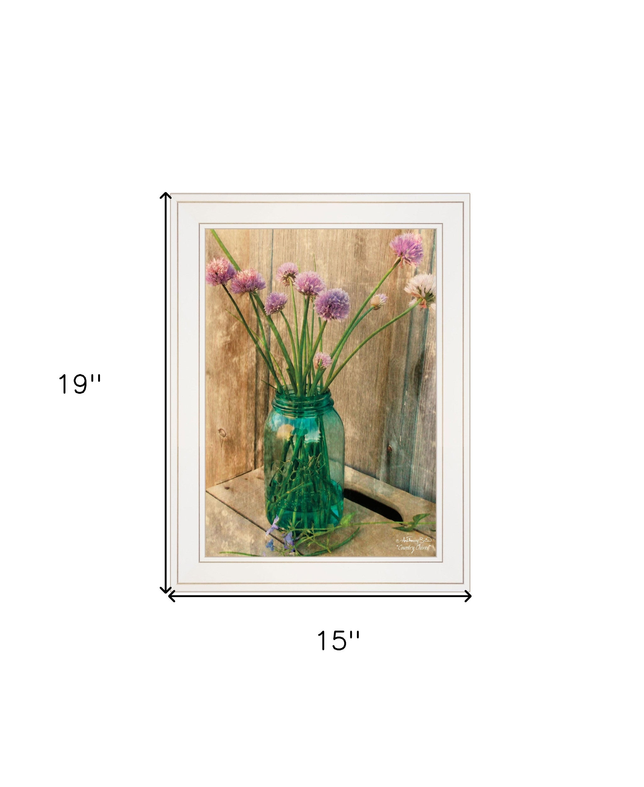Country Chives 1 White Framed Print Wall Art