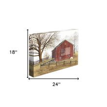 Flag Barn 2 Wrapped Canvas Print Wall Art