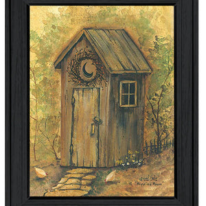 Reading Room 1 Black Framed Outhouse Bathroom Print Wall Art