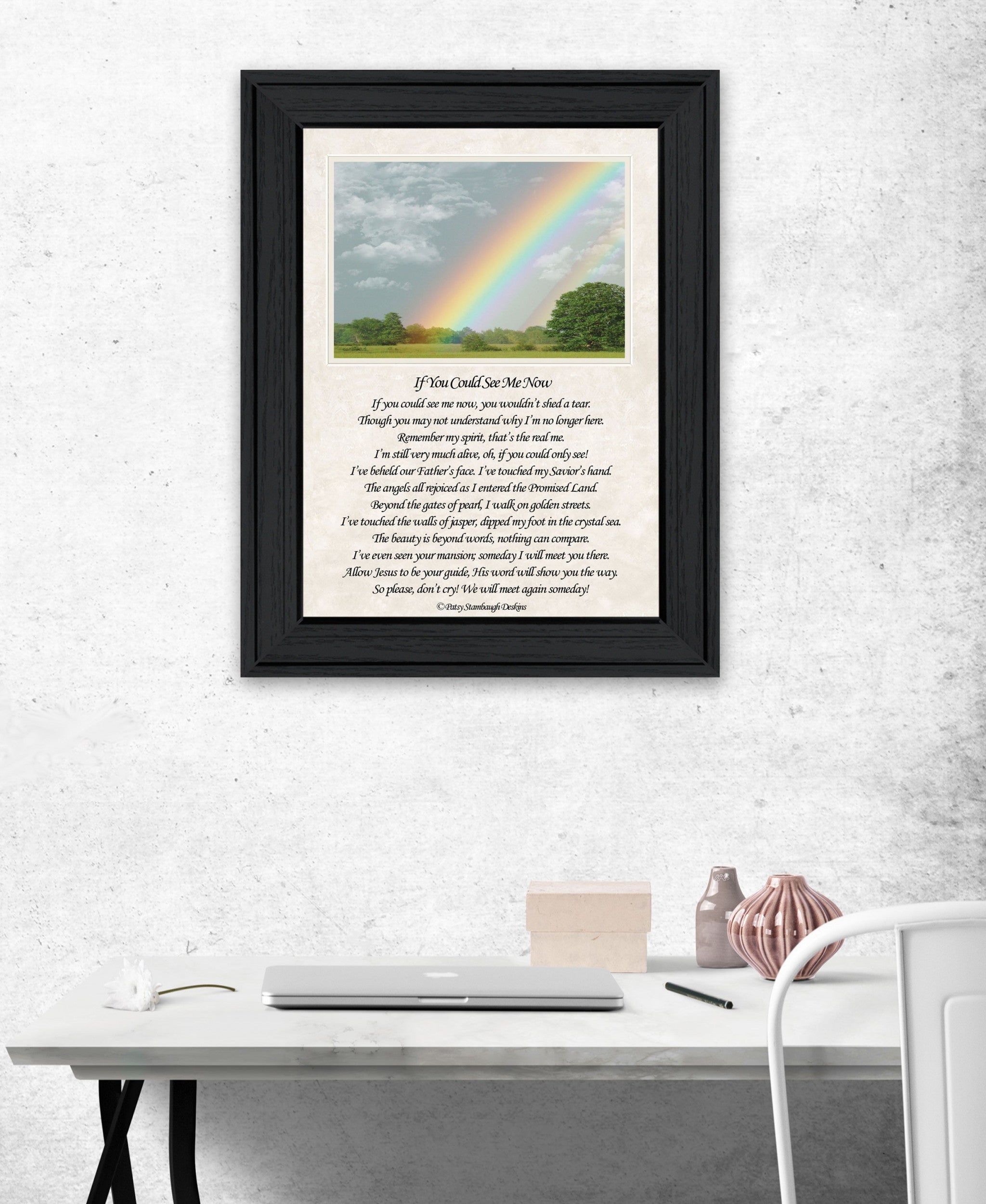 If You Can See Me Now Double Rainbow 2 Black Framed Print Wall Art