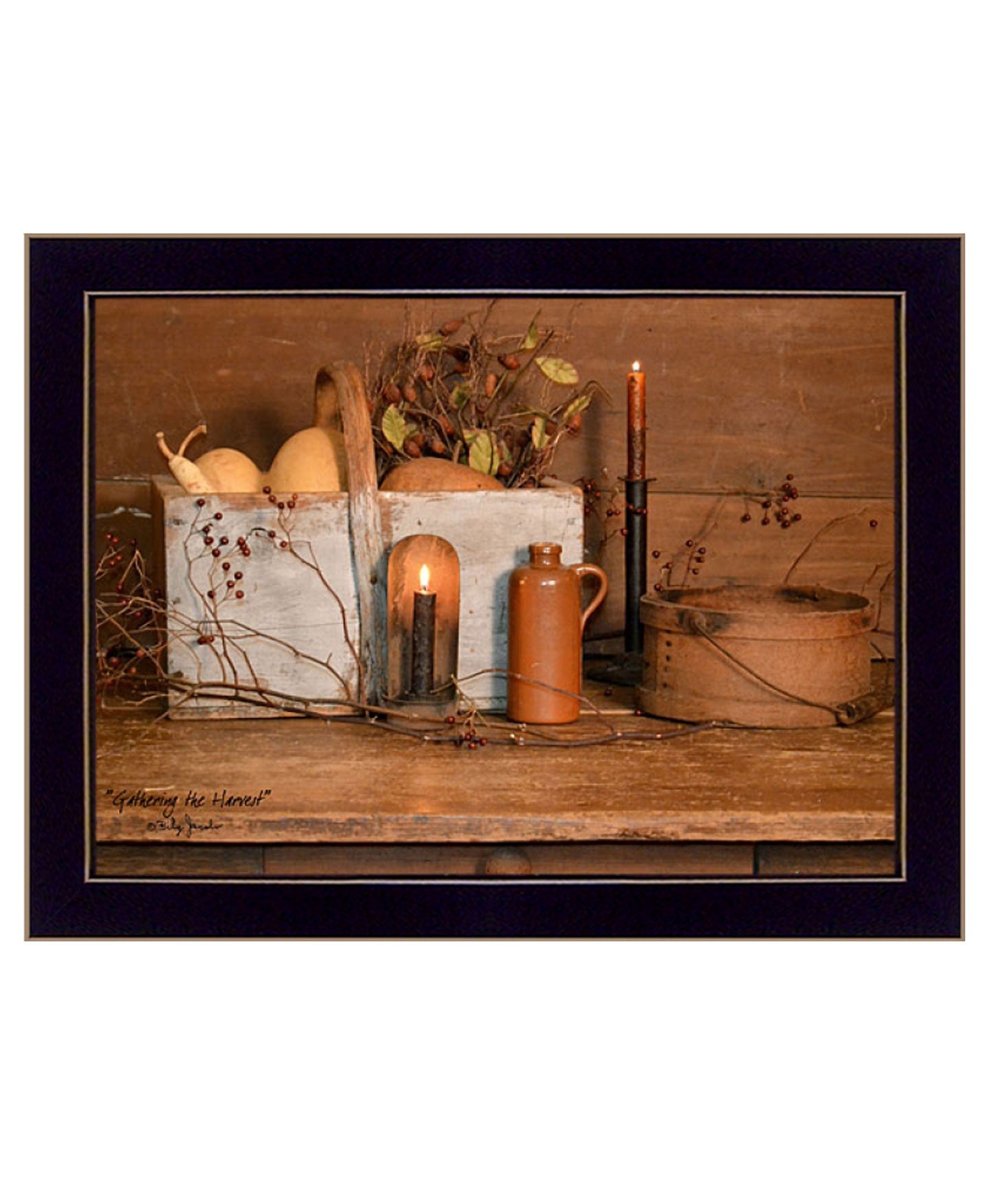 Gathering The Harvest 1 Black Framed Print Wall Art