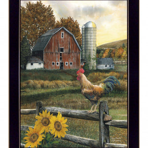Early Rooster 1 Black Framed Print Wall Art