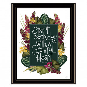 Grateful Heart 1 Black Framed Print Wall Art