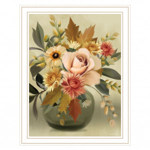 Autumn Bouquet 2 White Framed Print Wall Art