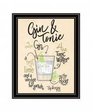 Gin and Tonic Black Framed Print Wall Art
