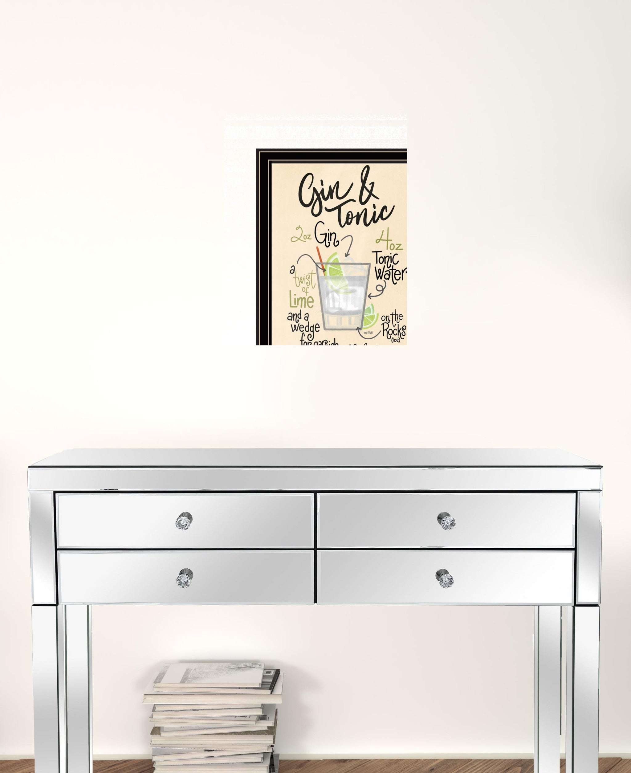 Gin and Tonic Black Framed Print Wall Art