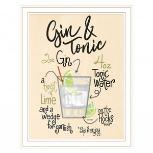 Gin and Tonic White Framed Print Wall Art