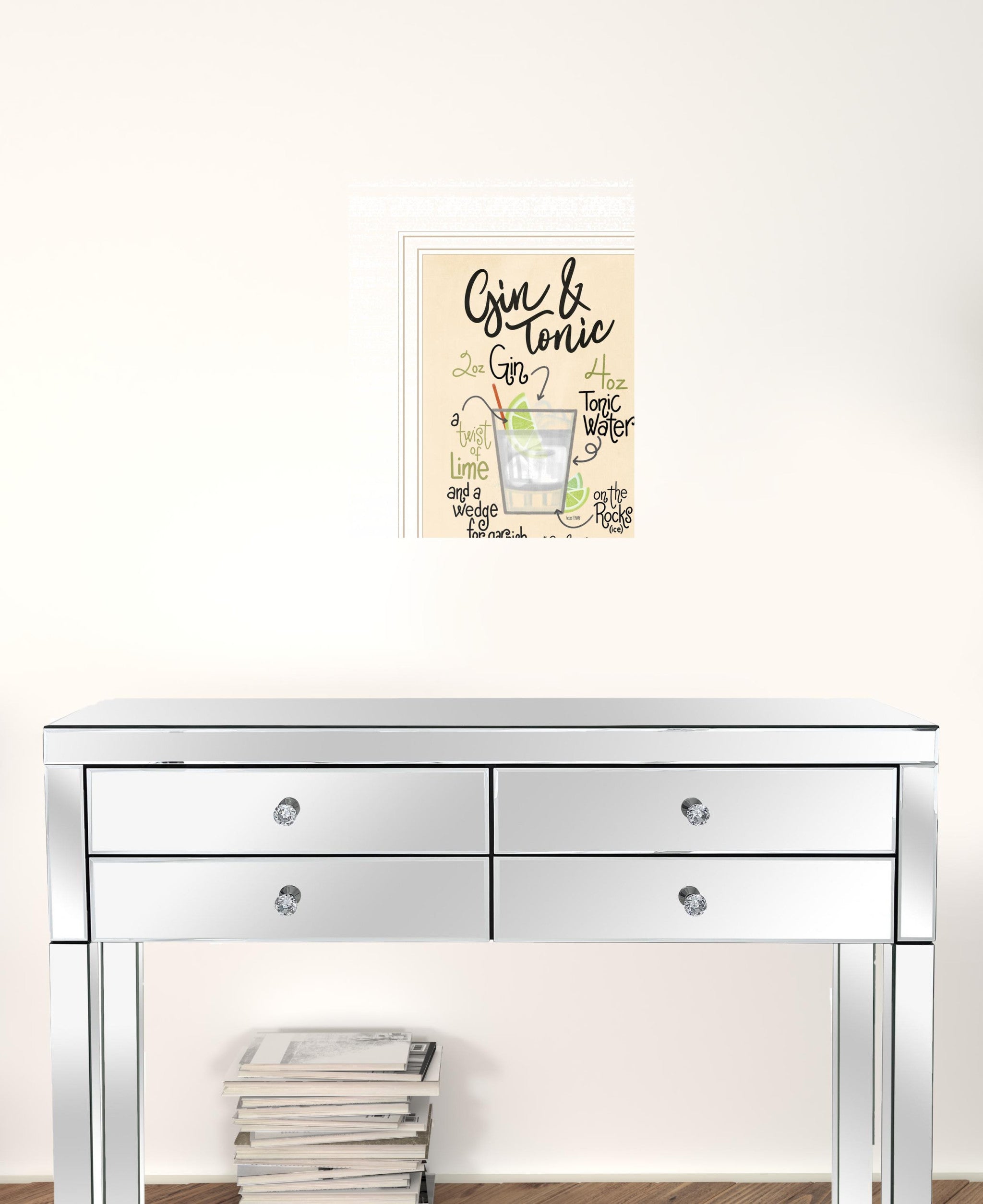 Gin and Tonic White Framed Print Wall Art