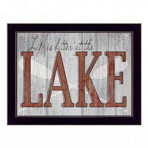 Life Is Better At The Lake 3 Black Framed Print Wall Art