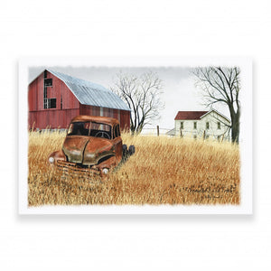 Granddads Old Truck 4 White Wrapped Canvas Print Wall Art