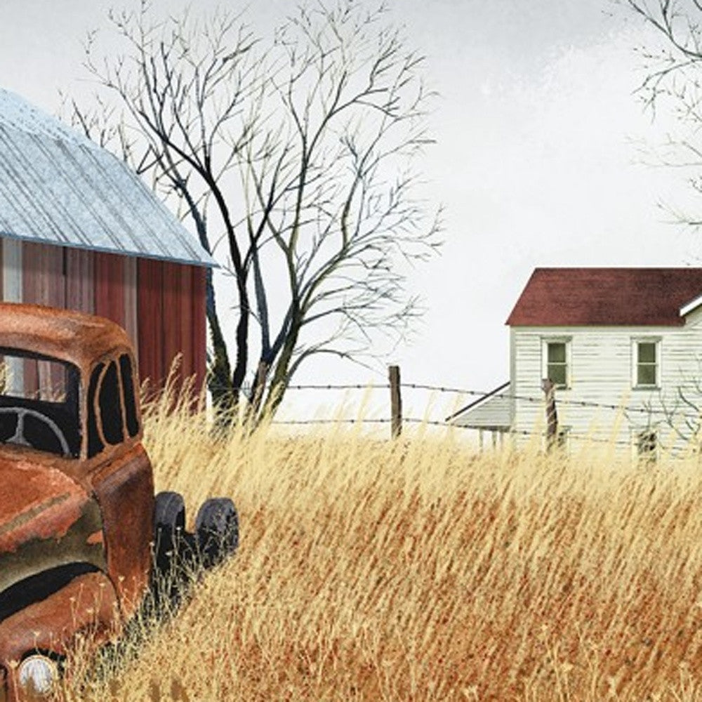 Granddads Old Truck 4 White Wrapped Canvas Print Wall Art