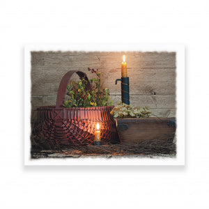 The Red Basket 6 White Wrapped Canvas Print Wall Art