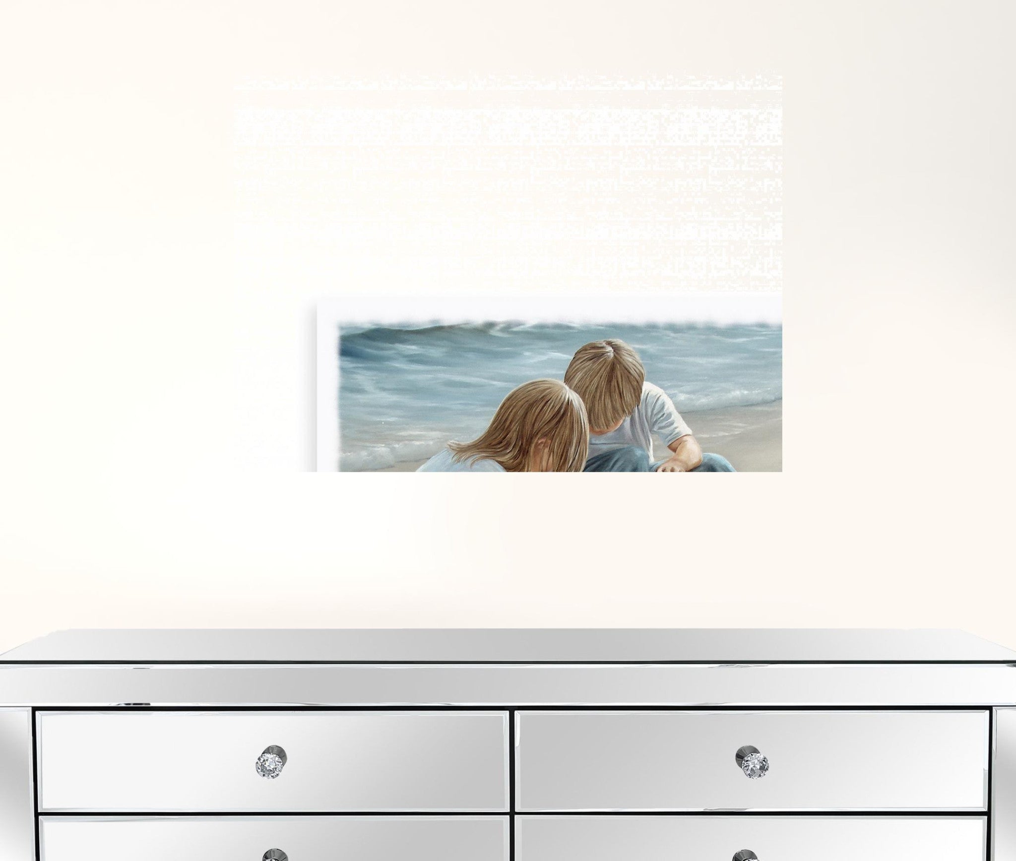 Sand Castle Builders 2 White Wrapped Canvas Print Wall Art