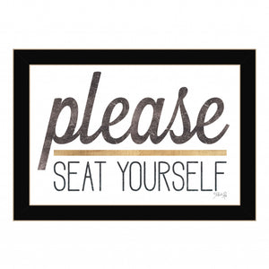 Please Seat Yourself 1 Black Framed Print Wall Art