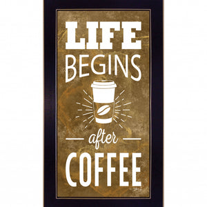 Life Begins After Coffee Black Framed Print Wall Art